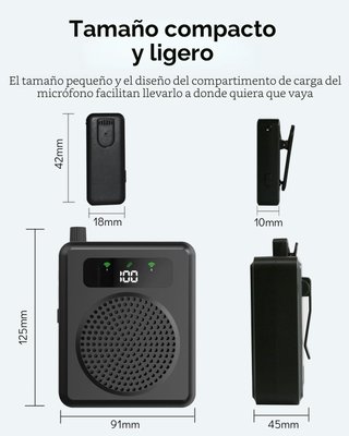 R11 Amplificador de Voz Inalámbrico con 2 Micrófon