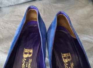 Decolleté camoscio e pelle blu taglia 38 IT 🇮🇹