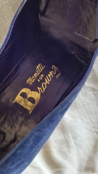 Decolleté camoscio e pelle blu taglia 38 IT 🇮🇹