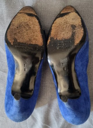 Decolleté camoscio e pelle blu taglia 38 IT 🇮🇹