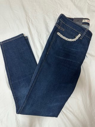Pantalón Guess Skinny Mid Sexy Curve Azul