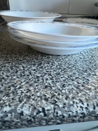 Vajilla porcelana azul y blanca