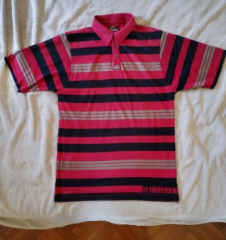 Polo Independent Rayas Rojas y Negras