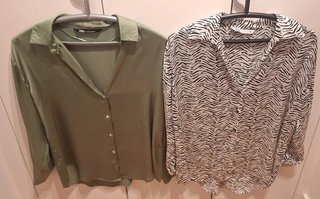 Lote 2 Camisas Zara Mujer Manga Larga