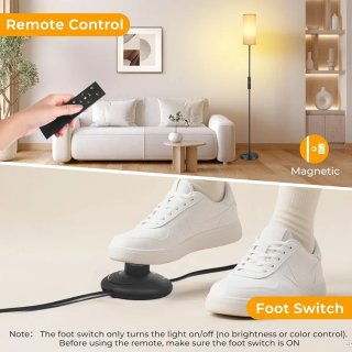 Lámpara de pie LED 12W regulable con mando