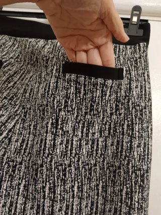 Pantaloni fantasia bianco nero elastan