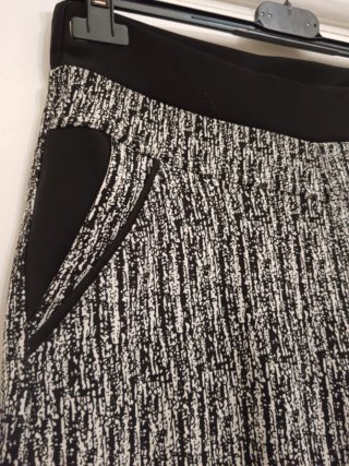 Pantaloni fantasia bianco nero elastan
