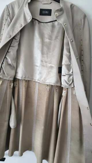 Vestido abrigo piel Ibana beige