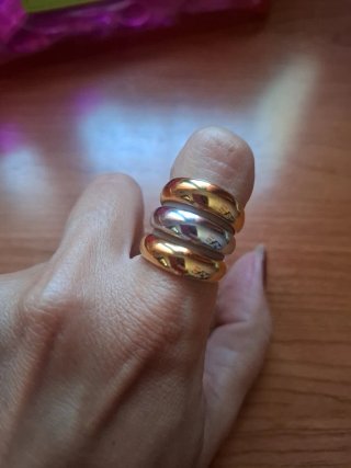 Anillo Acero Bicolor Ajustable