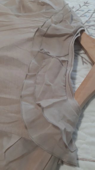 Vestido Bimba y Lola Beige Volantes