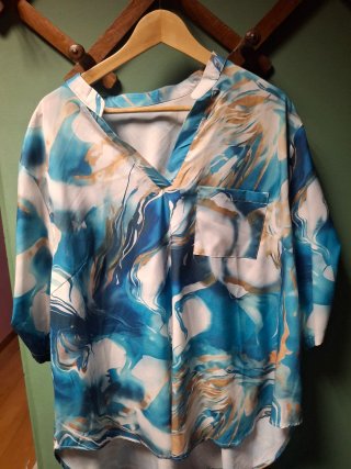 Blusa Estampada Rayas Geométricas Talla 4XL