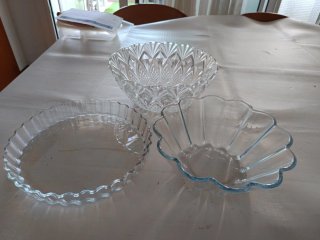 Molde cristal tarta/flan/frutero pack de 3 o solos