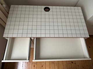 Escritorio Blanco Ikea con Cajón y Baldas