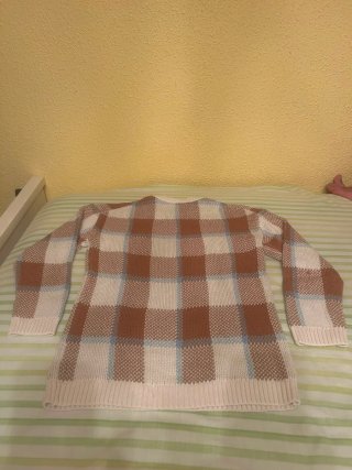 Jersey H&M cuadros marrón y blanco