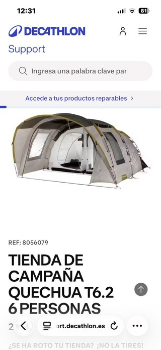 Tienda de campaña Quechua T6.2