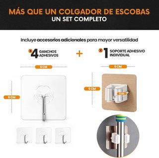 Colgador Escobas y Fregonas Acero Inoxidable