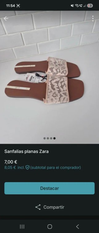 Sandalias planas Zara encaje beige