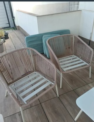 2 Sillas Butaca Terraza con Cojín Teal