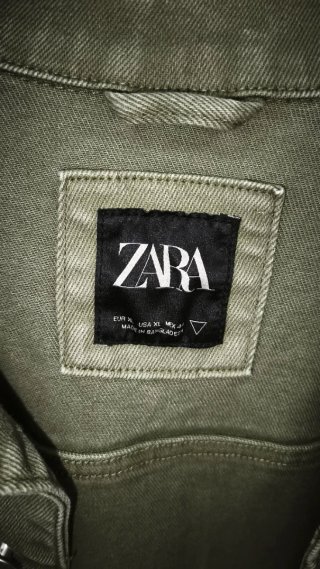 Cazadora vaquera Zara hombre XL verde caqui