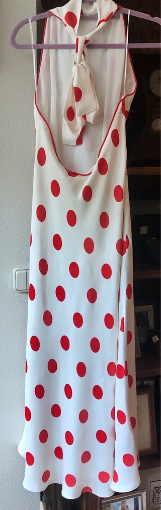Rebajadísimo Vestido largo lunares rojos
