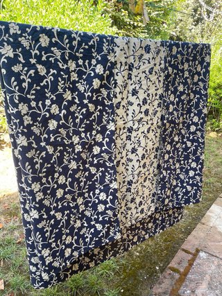 Copriletto Matrimoniale Beige/blu 2,50x2,80