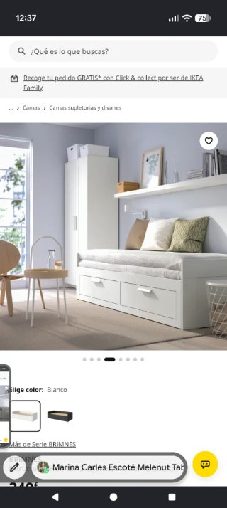 Cama nido Ikea Brimnes 80x200cm