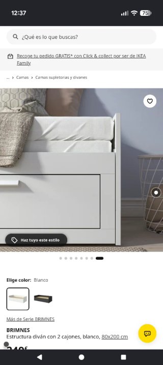 Cama nido Ikea Brimnes 80x200cm