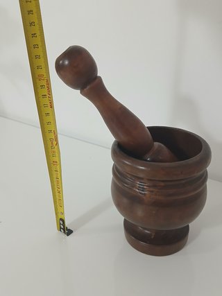 Mortaio e Pestello Legno Vintage Dipinto