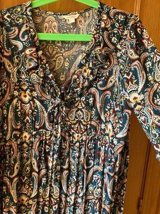Vestido largo estampado paisley