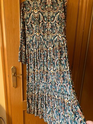 Vestido largo estampado paisley