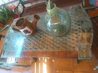 Conjunto Terraza Mesa y Sillas Hierro y Madera