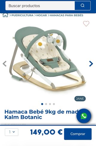 Hamaca bebé madera 0-12 meses Jane