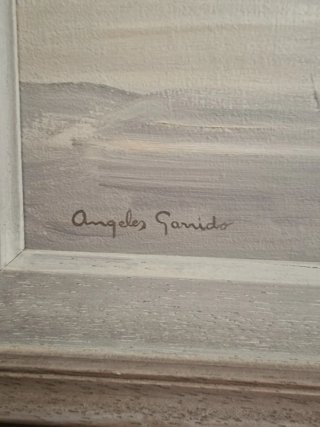 Precioso cuadro pintado de barcos