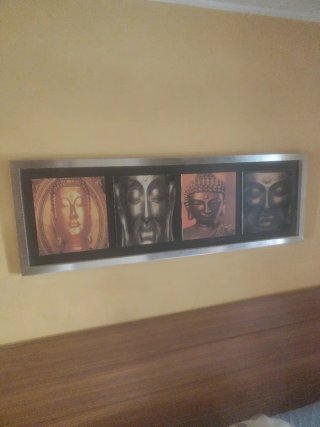 Cuadro Buda 4 Caras Metal y Madera