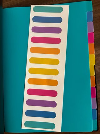 Carpeta con separadores de colores