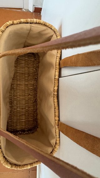 Bolso Grande Paja Cuero