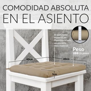 Juego 4 Cojines Asiento Brandsseller Beige