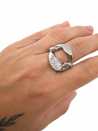Anillo eslabón Rodio