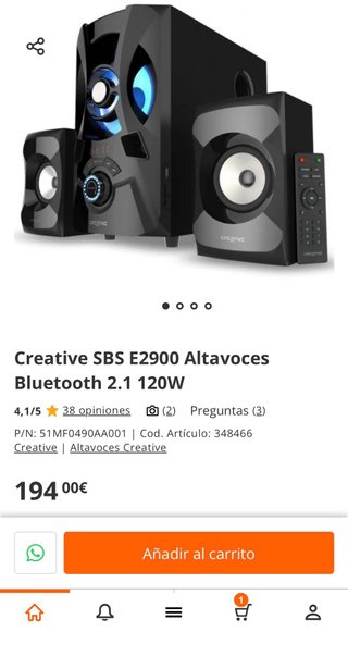 Creative SBS E2900 2.1 Bluetooth 120W