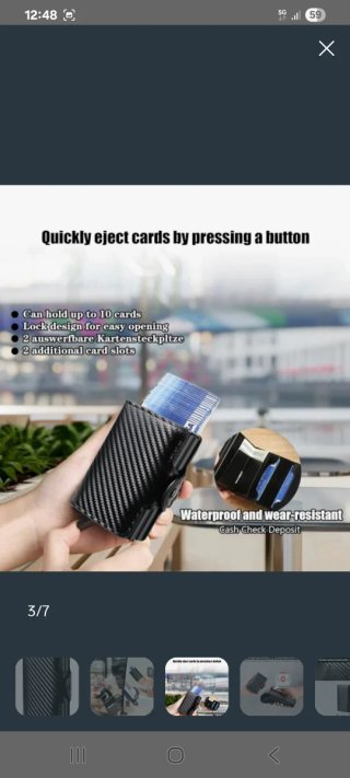 Cartera de Fibra de Carbono Negra