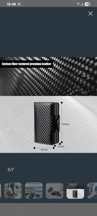 Cartera de Fibra de Carbono Negra