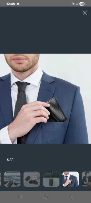 Cartera de Fibra de Carbono Negra