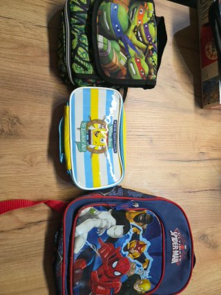 Mochila y 2 portameriendas Spiderman y Tortugas Ni