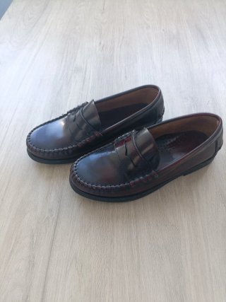 Mocasines niño piel burdeos