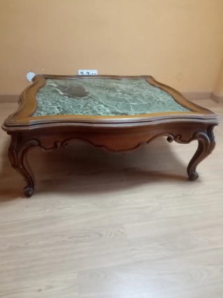 Mesa de centro madera y mármol antigua