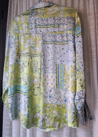 Zara Blusa Estampada Pasley verde lima azul. T -L