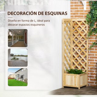 Jardinera madera con enrejado MONTADO