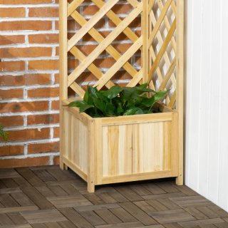 Jardinera madera con enrejado MONTADO