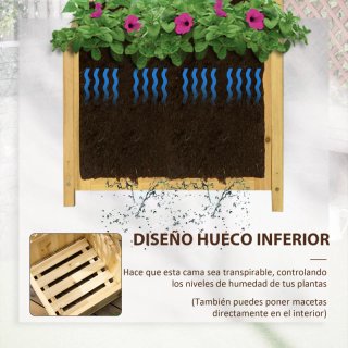 Jardinera madera con enrejado MONTADO
