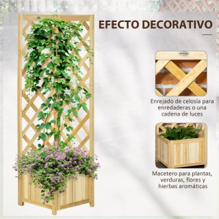 Jardinera madera con enrejado MONTADO